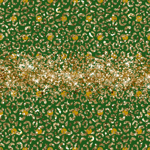 Seamless 3D PBR Glitter Leopard Print Texture on Green Background