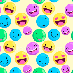 seamless Seamless 3D PBR Texture of Glossy Colorful Happy Face Pattern texture 8k free download PBR