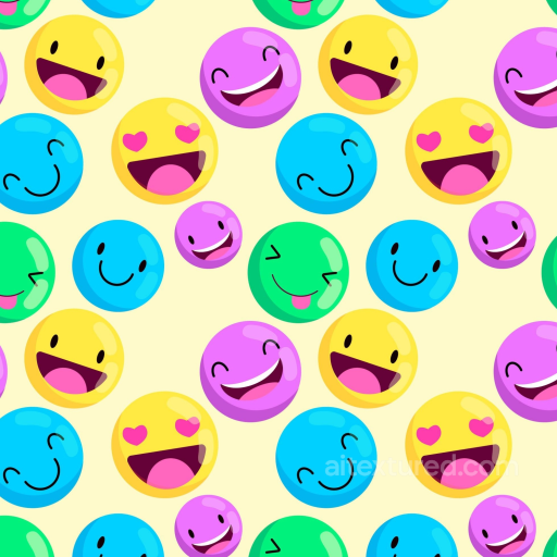 Glossy Colorful Happy Face Pattern Seamless Texture seamless Happy Face pattern PBR texture