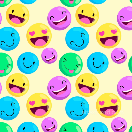 Glossy Colorful Happy Face Pattern Seamless Texture Happy Face pattern texture preview