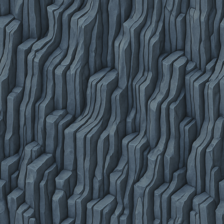 Stylized Basalt Flow seamless PBR texture preview