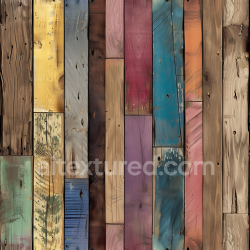 seamless Seamless 3D Multicolor Painted Wood Planks PBR Texture with Distressed Finish texture 8k free download PBR