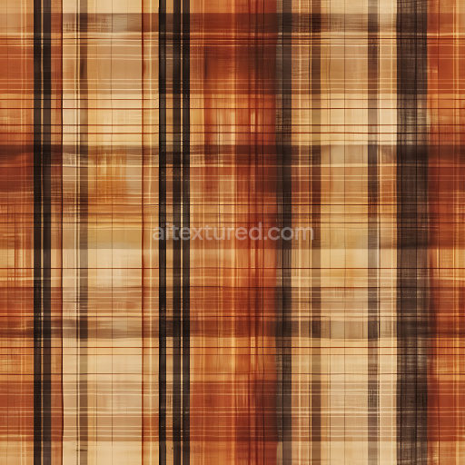 Seamless 3D PBR Plaid Fabric Texture with Warm Brown and Beige Checkered Design