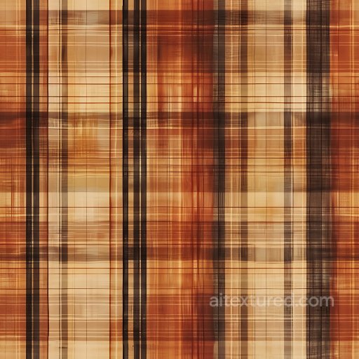 Seamless 3D PBR Plaid Fabric Texture with Warm Brown and Beige Checkered Design texture preview