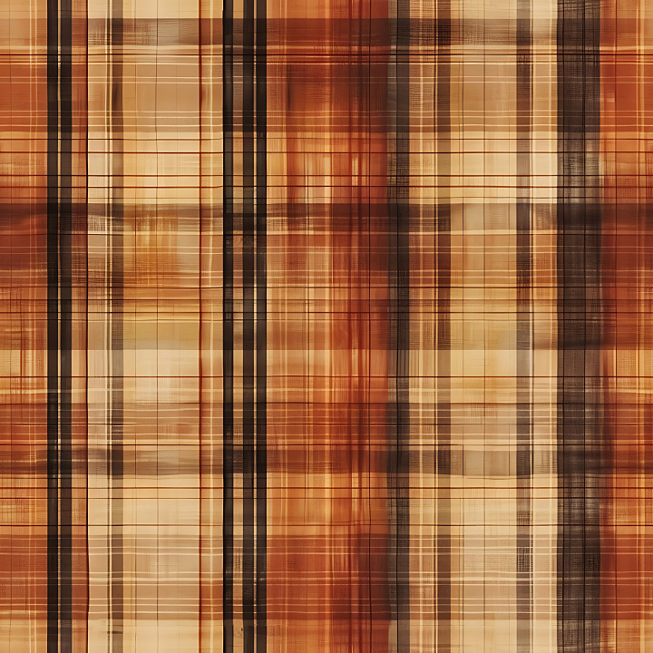 Plaid Fabric with Warm Brown and Beige Checkered Design seamless PBR texture preview