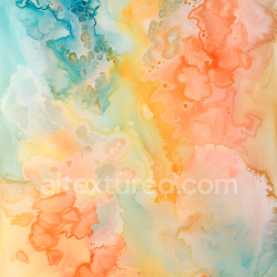 seamless Seamless 3D Alcohol Ink PBR Texture with Pastel Orange and Teal Fluid Marbling texture 8k free download PBR