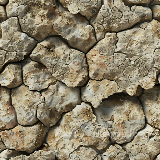 Weathered Rocky Ground PBR Texture with Cracks and Natural Erosion seamless Stone PBR texture