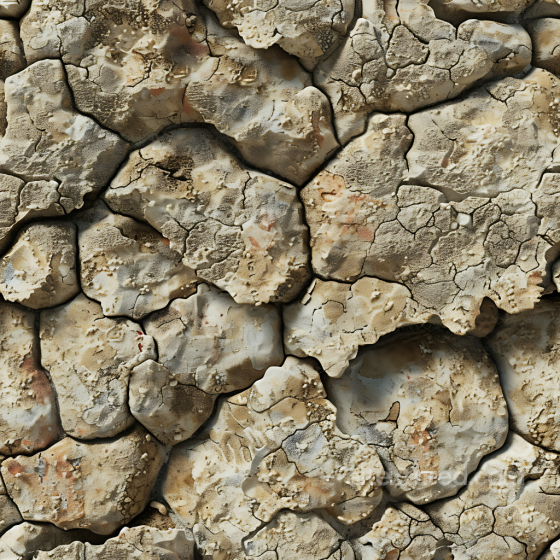 Weathered Rocky Ground PBR Texture with Cracks and Natural Erosion Stone texture preview
