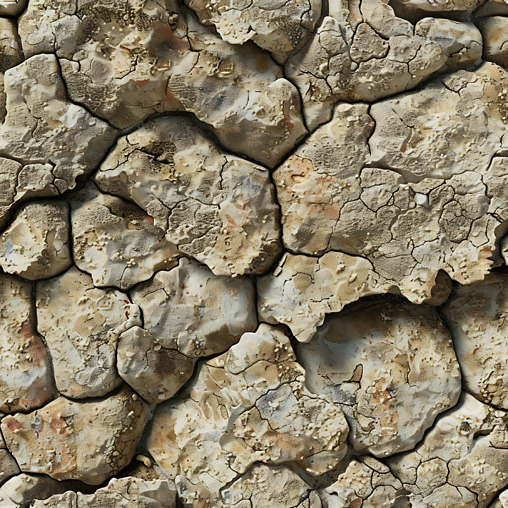 Weathered Rocky Ground with Cracks and Natural Erosion seamless PBR texture preview