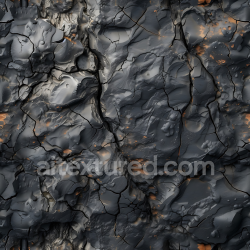 seamless Seamless 3D PBR Texture of Cracked Dark Volcanic Rock with Natural Erosion texture 8k free download PBR