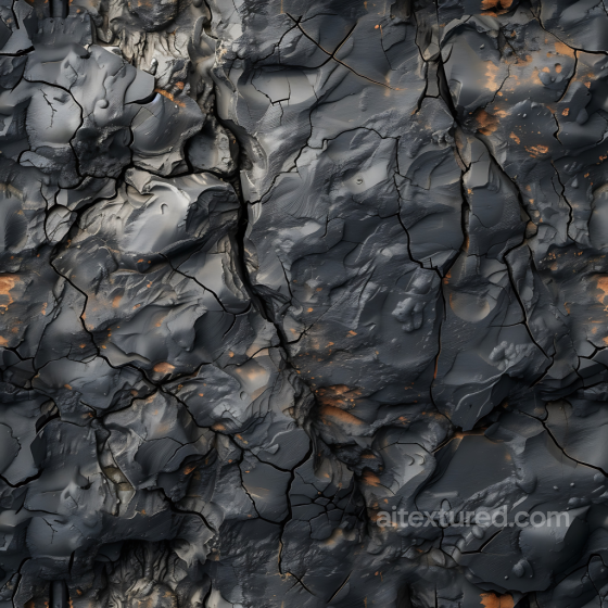 Stone Texture of Cracked Dark Volcanic Rock with Natural Erosion Stone texture preview