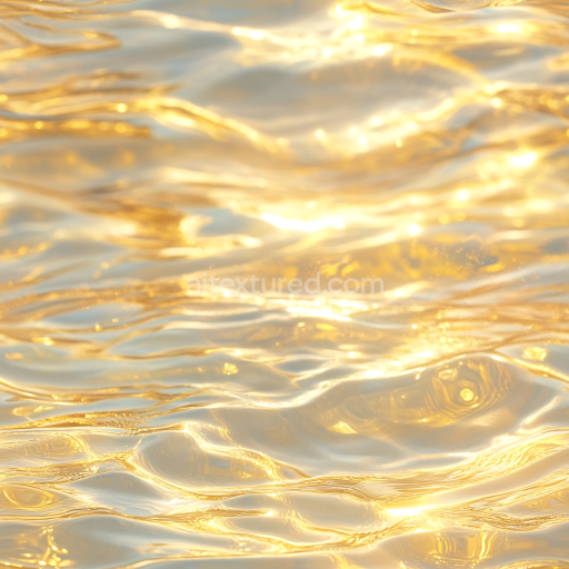 Seamless 3D PBR Golden Water Surface Texture with Soft Ripples and Warm Highlights