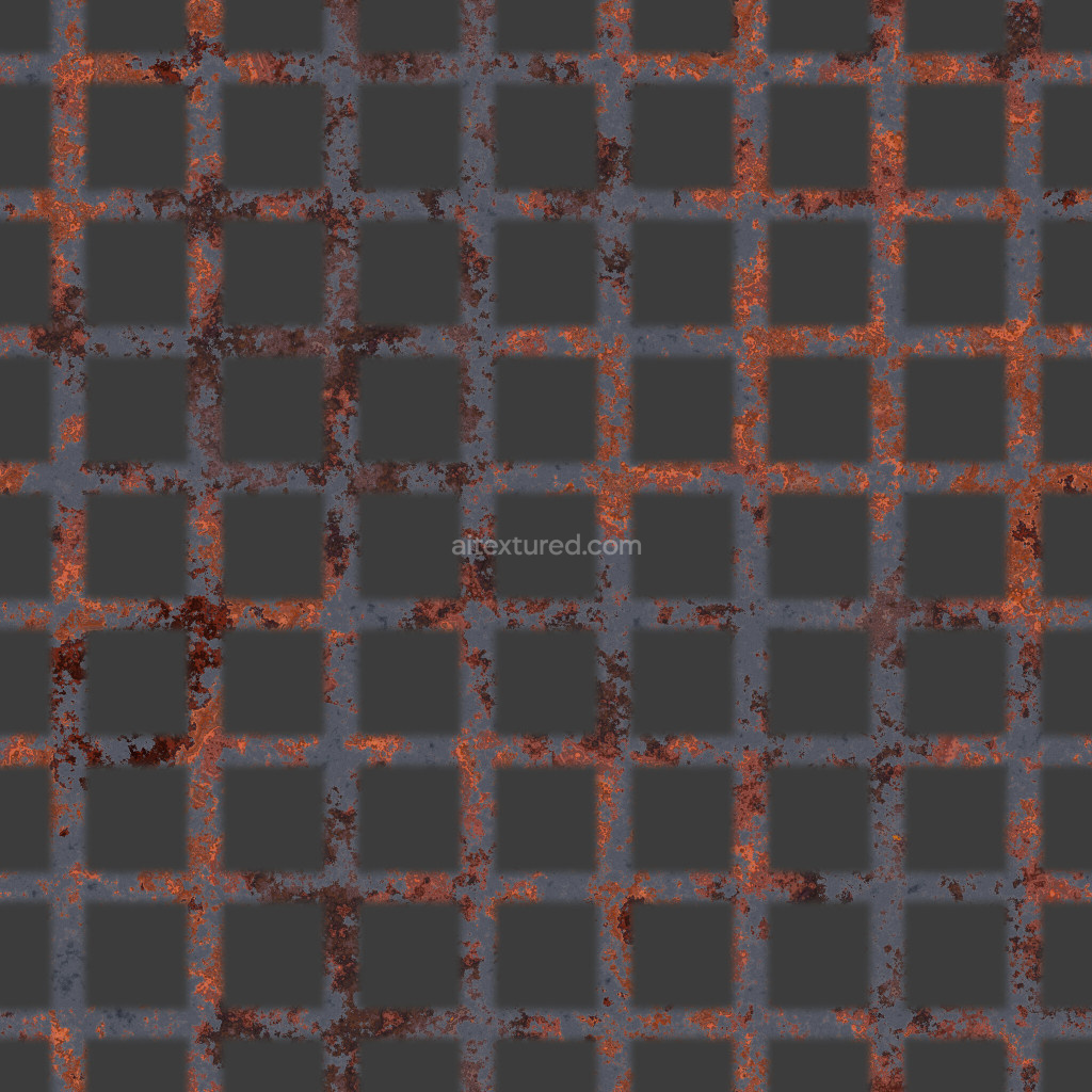 Seamless metal walkway texture with rusted details