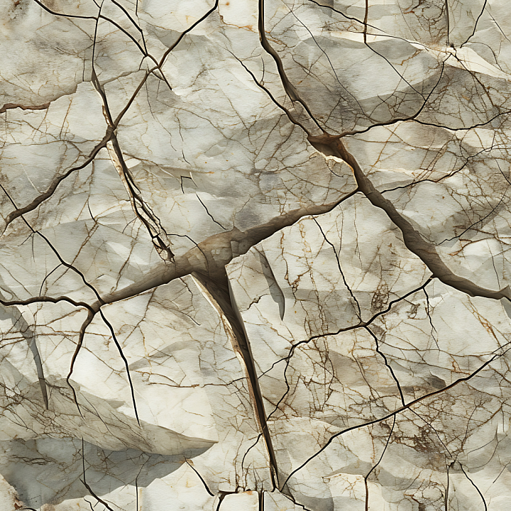 Cracked Beige Stone Wall with Natural Veins seamless PBR texture preview