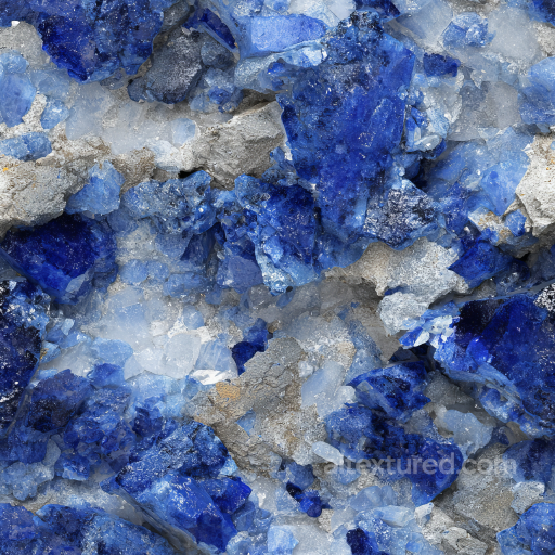 Raw Lapis Lazuli Stone Seamless Texture with Deep Blue and White Crystal Structure seamless Stone PBR texture