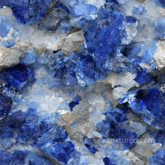Raw Lapis Lazuli Stone Seamless Texture with Deep Blue and White Crystal Structure Stone texture preview