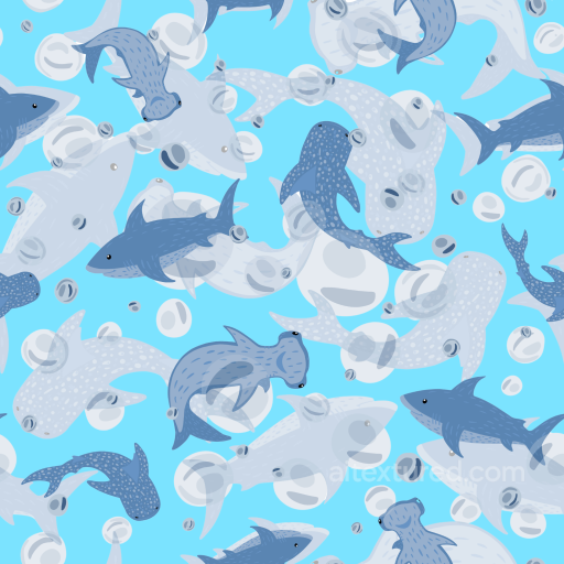 Featuring Cute Blue and Gray Sharks with Bubbles seamless Baby Boy  PBR texture