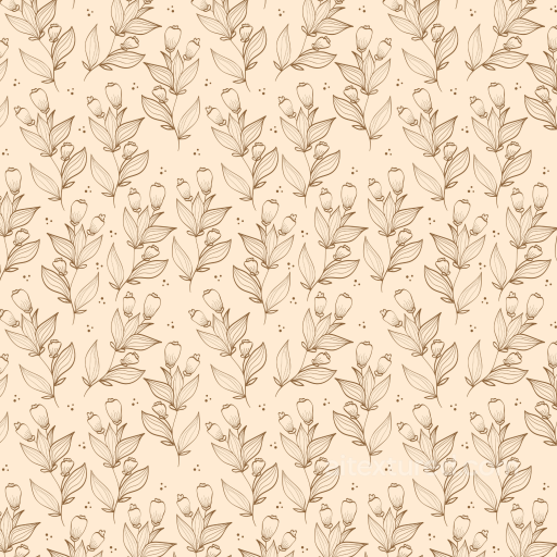 Featuring Delicate Beige Floral Line Art Pattern seamless Flower PBR texture