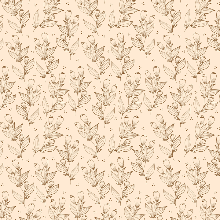 Featuring Delicate Beige Floral Line Art Pattern seamless PBR texture preview