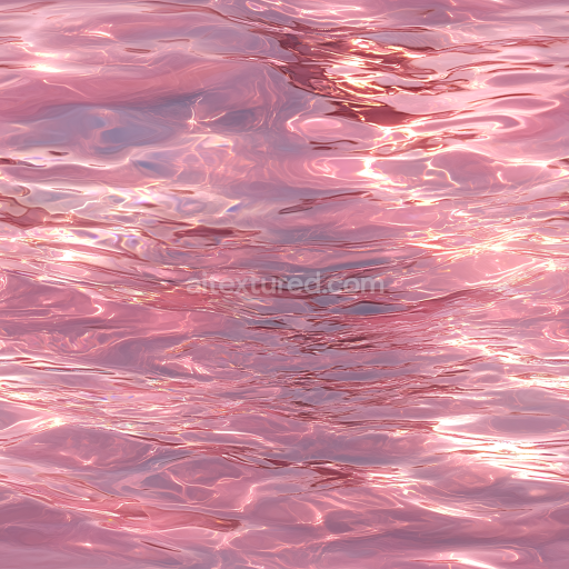 Seamless 3D PBR Pink Water Surface Texture with Soft Rippled Waves and Reflective Highlights