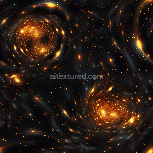 Preview — Seamless 3D Space PBR Texture Featuring Glowing Cosmic Vortexes and Dark Energy Flows