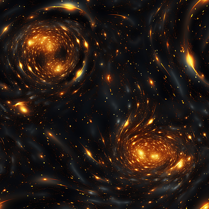 Space Featuring Glowing Cosmic Vortexes and Dark Energy Flows seamless PBR texture preview