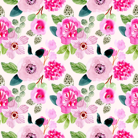 Watercolor Pink Flower Fabric Texture with Floral Pattern Pink Flower texture preview