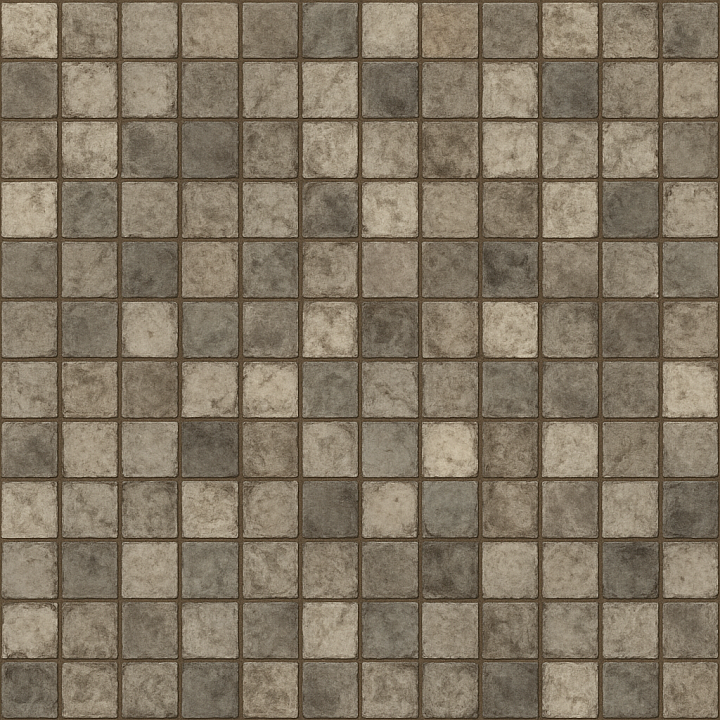 Dirty Mosaic Tile seamless PBR texture preview