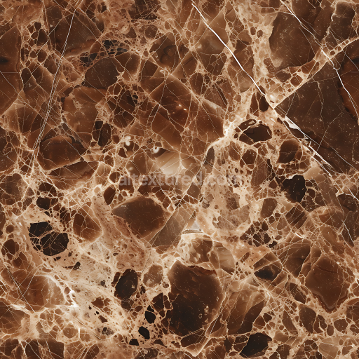 Seamless 3D PBR Emperador Brown Natural Marble Texture with Rich Veining