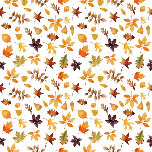 Pattern PBR Texture Featuring Watercolor Autumn Leaves on White seamless Pattern Bundle PBR texture