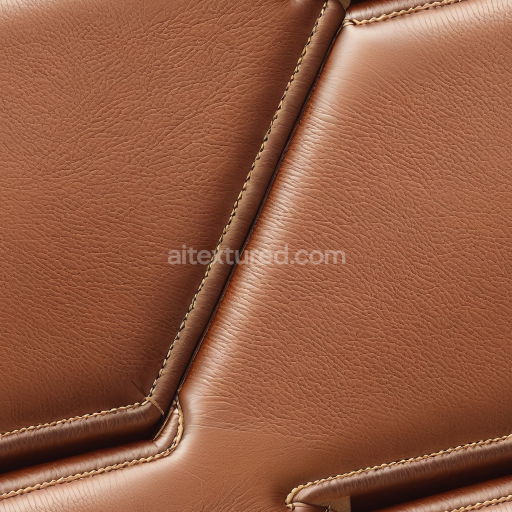 Preview — Seamless 3D Brown Leather Upholstery PBR Texture with Detailed Stitching and Soft Grain