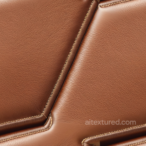 Brown Leather Upholstery PBR Texture with Detailed Stitching and Soft Grain seamless Leather PBR texture