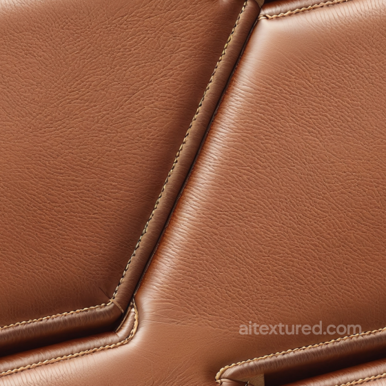Brown Leather Upholstery PBR Texture with Detailed Stitching and Soft Grain Leather texture preview