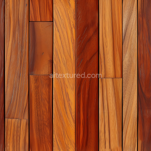 Seamless 3D PBR Exotic Hardwood Floor Texture with Natural Grain Variation