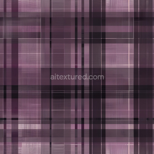 Seamless 3D PBR Texture of Purple and Black Woven Plaid Fabric Pattern