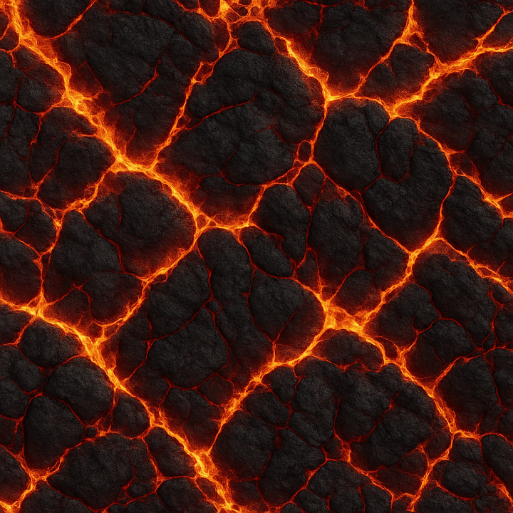 Burning Volcanic Rock seamless PBR texture preview