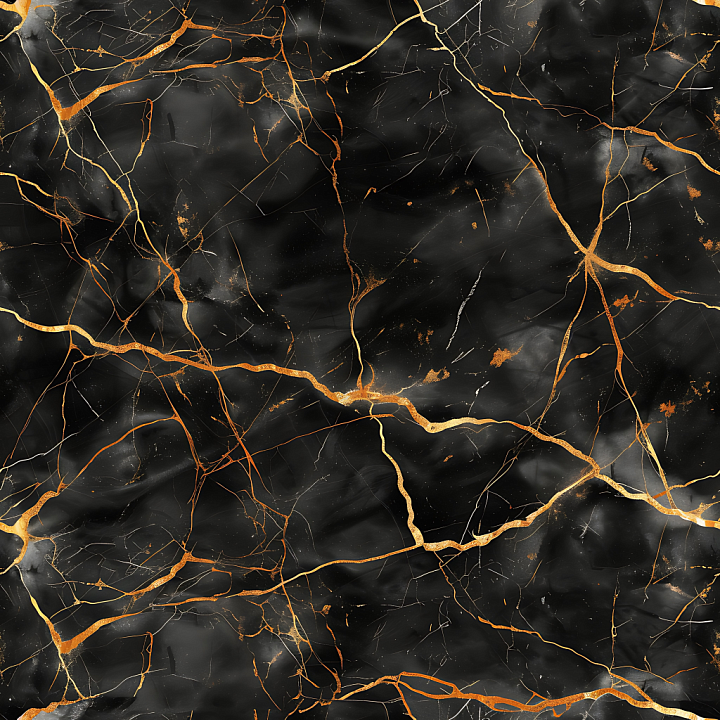 Black Marble Featuring Polished Surface and Gold Veins seamless PBR texture preview