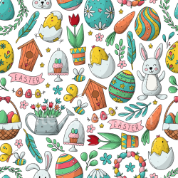 seamless Seamless 3D PBR Texture of Colorful Cute Easter Digital Paper Illustrations texture 8k free download PBR
