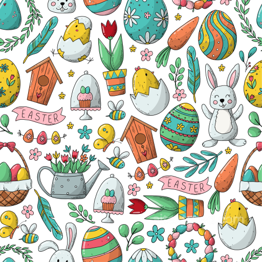 All Easter Digital paper Texture of Colorful Cute Easter Digital Paper Illustrations seamless All Easter Digital paper PBR texture