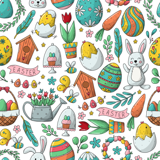 All Easter Digital paper Texture of Colorful Cute Easter Digital Paper Illustrations All Easter Digital paper texture preview