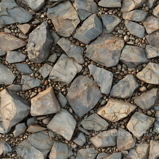 Rough Rocky Ground PBR Texture with Medium Rocks and Pebble Fill seamless Stone PBR texture