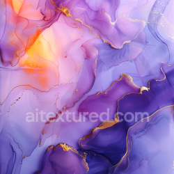 seamless Seamless 3D Alcohol Ink PBR Texture Featuring Violet Hues and Gold Veining texture 8k free download PBR