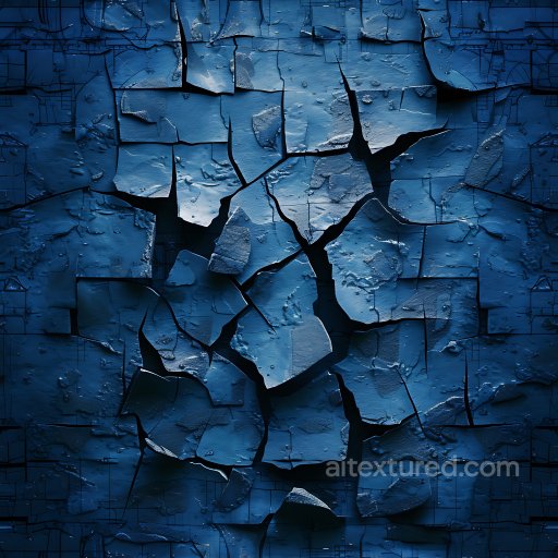 Cracked and Peeling Blue Paint PBR Texture with Chunked and Jagged Fractures seamless Cracked & Holes PBR texture