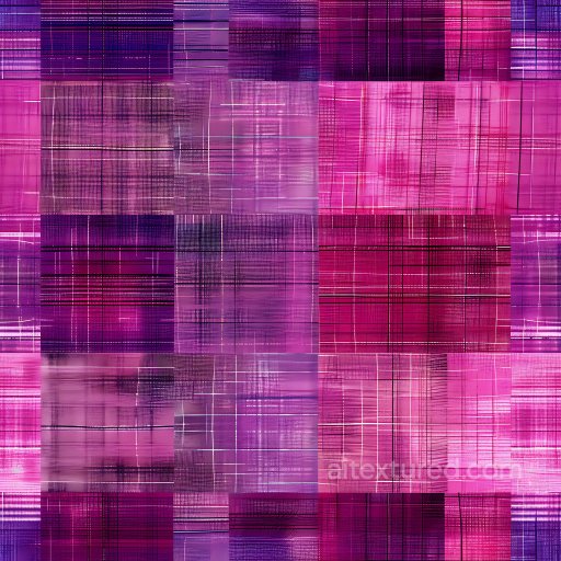 Seamless 3D Metal PBR Texture Featuring Purple and Magenta Plaid Pattern texture preview