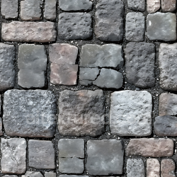 seamless Seamless 3D Weathered Cobblestone Street PBR Texture in Cool Grays and Earthy Tones texture 8k free download PBR