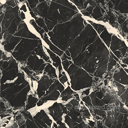 Black Marble PBR Texture Featuring Bold White Veins seamless Marble PBR texture
