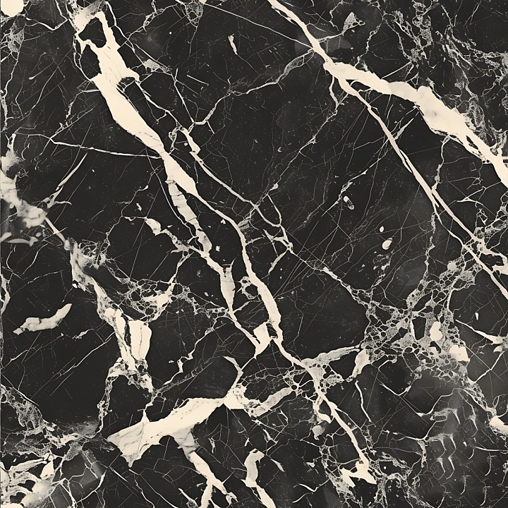 Black Marble Featuring Bold White Veins seamless PBR texture preview