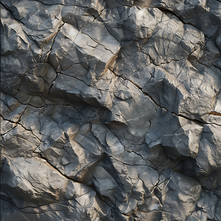 Fractured Cliff Rock With Detailed Cracks And Jagged Surfaces seamless PBR texture preview