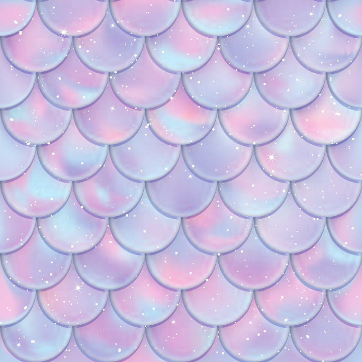 Pastel Mermaid Scale with Sparkling Accents seamless PBR texture preview