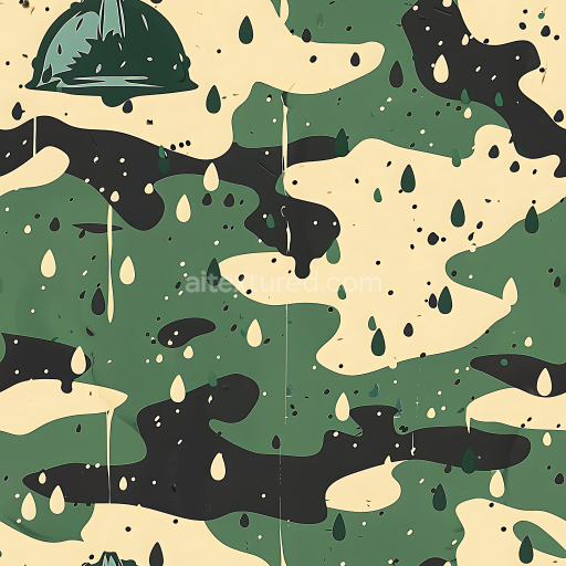 Seamless 3D Jungle Camouflage PBR Texture with Organic Paint Splatter Pattern